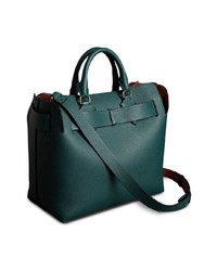Темно-зеленая кожаная большая сумка от Burberry