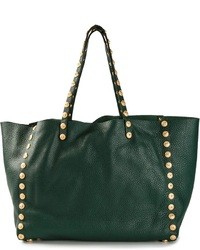 Темно-зеленая кожаная большая сумка от Valentino Garavani