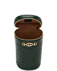 Темно-зеленая кожаная поясная сумка от Gucci