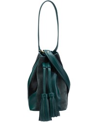 Темно-зеленая кожаная сумка-мешок от Derek Lam 10 Crosby