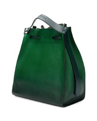 Темно-зеленая кожаная сумка-мешок от JW Anderson