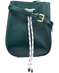 Темно-зеленая кожаная сумка-мешок от Maiyet