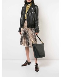 Темно-зеленая кожаная сумка-мешок от Coach