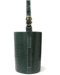 Темно-зеленая кожаная сумка-мешок от Trademark