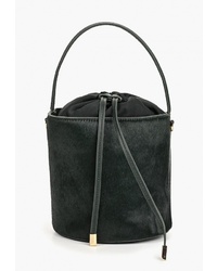 Темно-зеленая кожаная сумка-мешок от Violeta BY MANGO