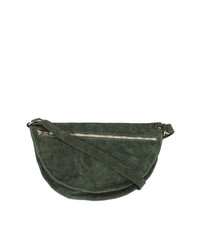 Темно-зеленая кожаная сумка почтальона от Guidi