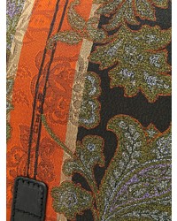 Темно-зеленая кожаная сумка почтальона от Etro