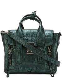 Темно-зеленая кожаная сумка-саквояж от 3.1 Phillip Lim