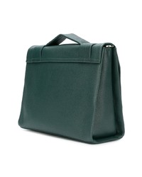 Темно-зеленая кожаная сумка-саквояж от Orciani