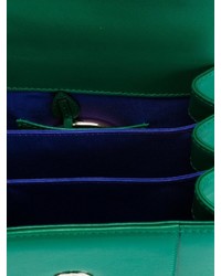 Темно-зеленая кожаная сумка-саквояж от Bulgari