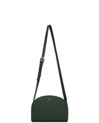 Темно-зеленая кожаная сумка через плечо от A.P.C.