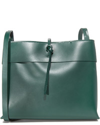 Темно-зеленая кожаная сумка через плечо от Kara