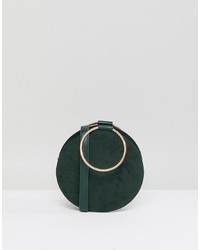 Темно-зеленая кожаная сумка через плечо от Miss Selfridge