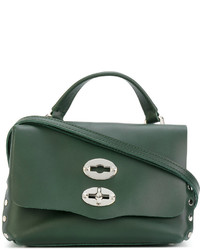 Темно-зеленая кожаная сумка через плечо от Zanellato