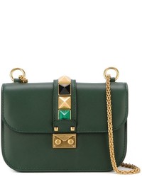 Женская темно-зеленая кожаная сумка от Valentino Garavani