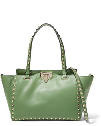 Женская темно-зеленая кожаная сумка от Valentino