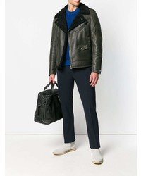 Мужская темно-зеленая короткая дубленка от Belstaff