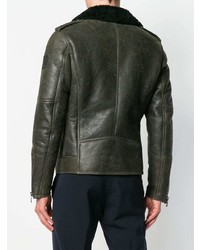 Мужская темно-зеленая короткая дубленка от Belstaff
