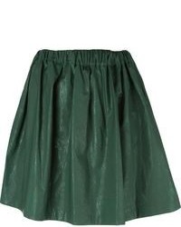 Темно-зеленая короткая юбка-солнце