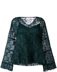 Темно-зеленая кружевная блузка от See by Chloe