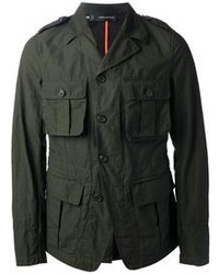 Мужская темно-зеленая куртка в стиле милитари от DSQUARED2