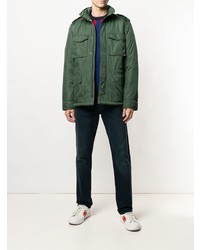 Мужская темно-зеленая куртка в стиле милитари от Aspesi