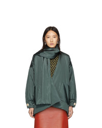 Женская темно-зеленая куртка-пуховик от Gucci