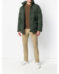Мужская темно-зеленая куртка-пуховик от Aspesi