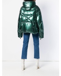 Женская темно-зеленая куртка-пуховик от Khrisjoy