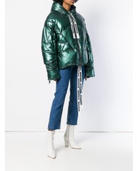 Женская темно-зеленая куртка-пуховик от Khrisjoy