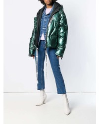 Женская темно-зеленая куртка-пуховик от Khrisjoy