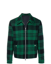 Темно-зеленая куртка-рубашка в шотландскую клетку