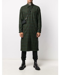Мужская темно-зеленая куртка-рубашка в шотландскую клетку от Kenzo