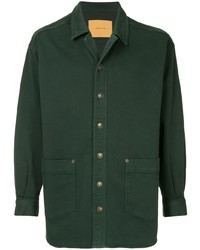 Мужская темно-зеленая куртка-рубашка от Cerruti 1881