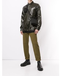 Мужская темно-зеленая куртка-рубашка от Sacai