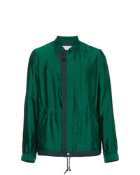 Мужская темно-зеленая куртка-рубашка от Sacai