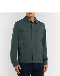 Мужская темно-зеленая куртка-рубашка от Loro Piana