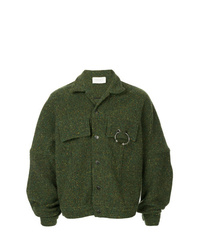 Мужская темно-зеленая куртка-рубашка от Strateas Carlucci