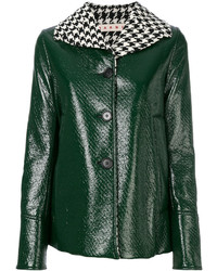 Женская темно-зеленая куртка с узором "гусиные лапки" от Marni