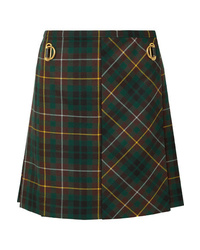 Темно-зеленая мини-юбка в шотландскую клетку