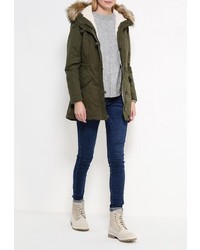 Женская темно-зеленая парка от Adrixx