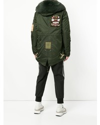 Мужская темно-зеленая парка от Mr & Mrs Italy