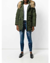 Женская темно-зеленая парка от Dsquared2