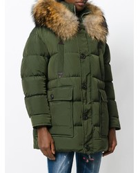 Женская темно-зеленая парка от Dsquared2