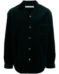 Мужская темно-зеленая рубашка с длинным рукавом от Acne Studios