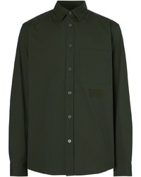Мужская темно-зеленая рубашка с длинным рукавом от Burberry