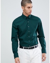 Мужская темно-зеленая рубашка с длинным рукавом от Calvin Klein