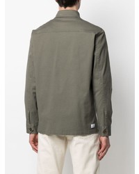 Мужская темно-зеленая рубашка с длинным рукавом от Manuel Ritz