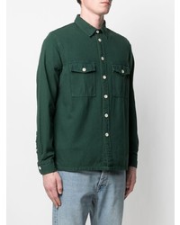 Мужская темно-зеленая рубашка с длинным рукавом от PS Paul Smith