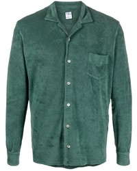 Мужская темно-зеленая рубашка с длинным рукавом от Fedeli